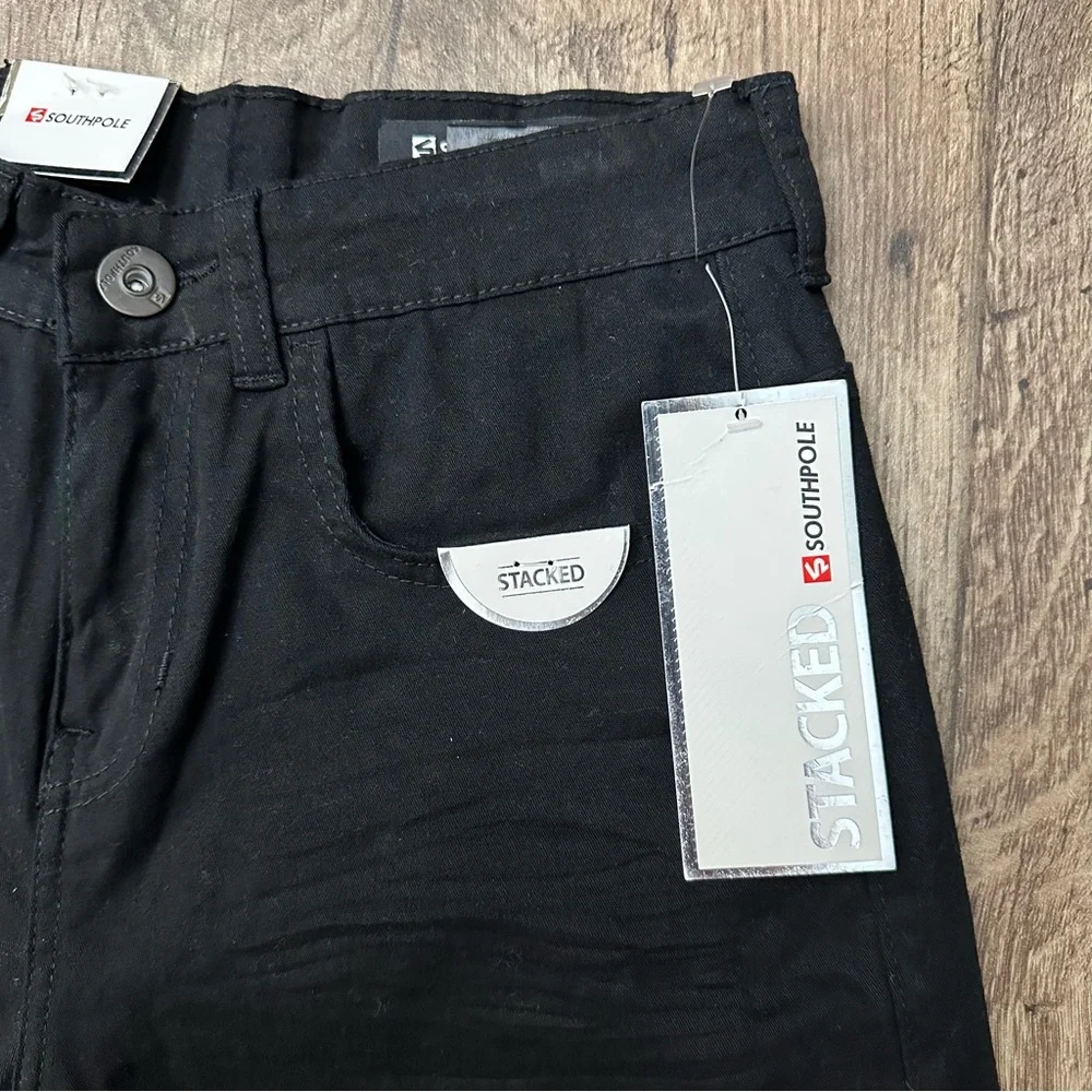 Southpole Stacked Active Flex 4way Stretch Black Jeans Pants Men’s 29 -Waist 26”
